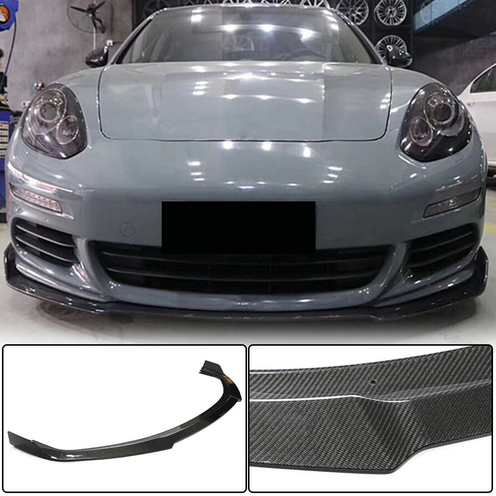 Porsche Panamera 970 Facelift 2014-2016 Front Bumper Lip Carbon Fiber-Ahacarbon