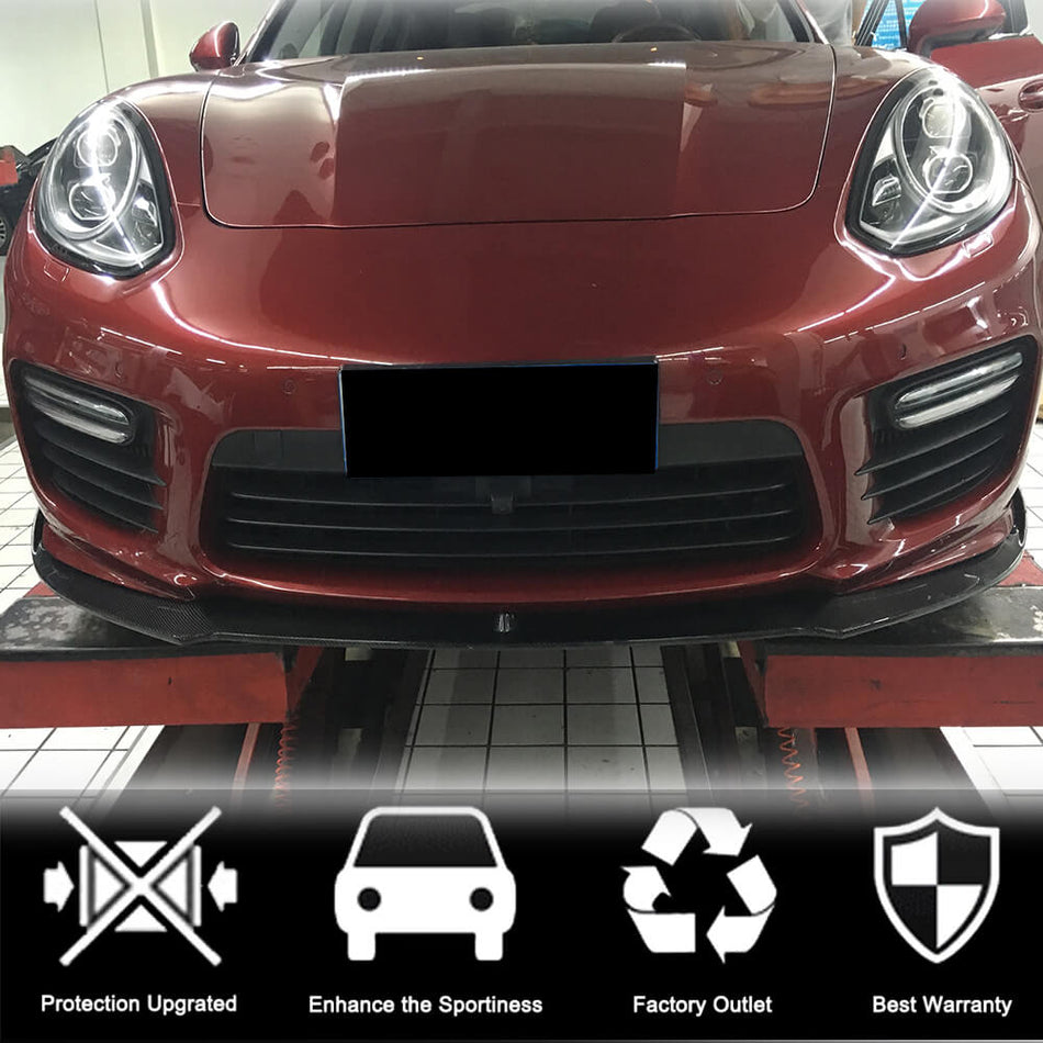 For Porsche Panamera 970 GTS Turbo S 2014-2016 Carbon Fiber Front Bumper Lip Spoiler Wide Body Kit