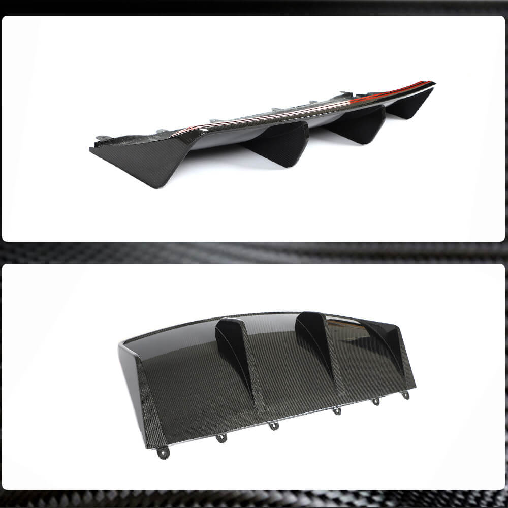 Porsche Taycan 9J1 Turbo S Dry Carbon Fiber Rear Bumper Diffuser Cover ...