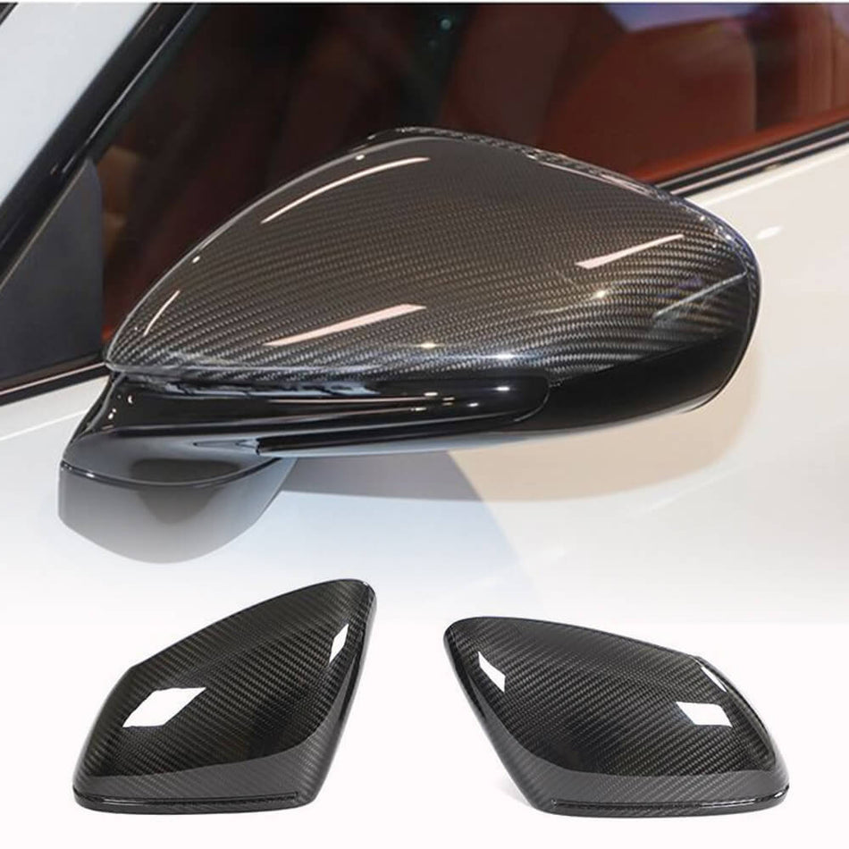 For Porsche Taycan 9J1 Turbo S Dry Carbon Fiber Replacment Carbon Fiber Side Mirror Cover Caps Pair