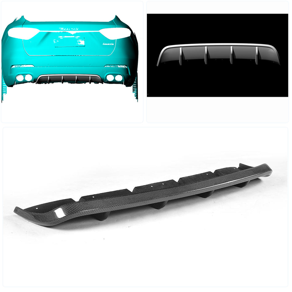 For Maserati Levante Carbon Fiber Rear Bumper Diffuser Lip Wide Body Kit
