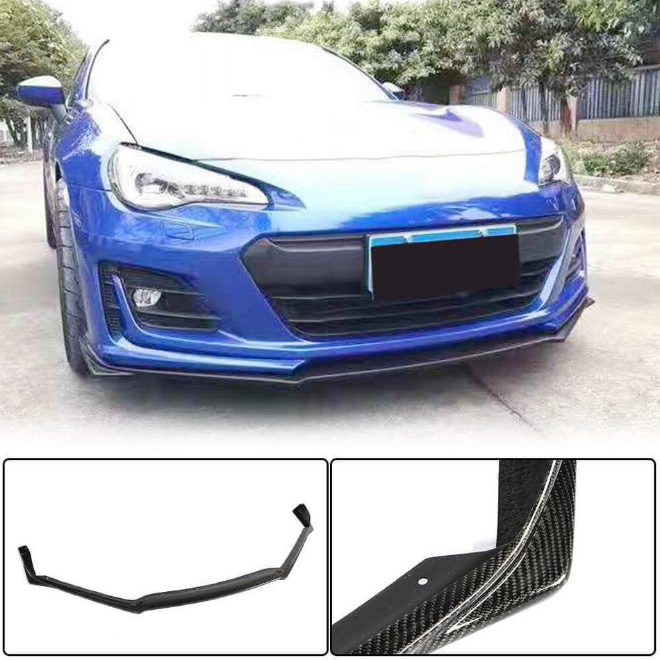 For Subaru BRZ Coupe 2017-2019 Carbon Fiber Front Bumper Lip Chin Spoiler Wide Body Kit