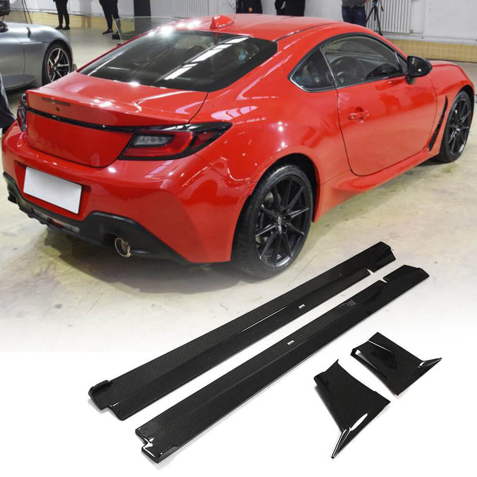 For Subaru BRZ Toyota GR86 Carbon Fiber Side Skirts Door Rocker Panels Extension Lip