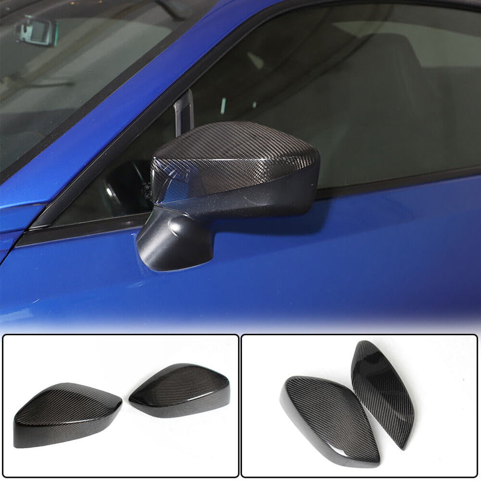 For Subaru BRZ Toyota GT86 FT86 Scion FR-S Carbon Fiber Add-on Side Mirror Cover Caps Pair