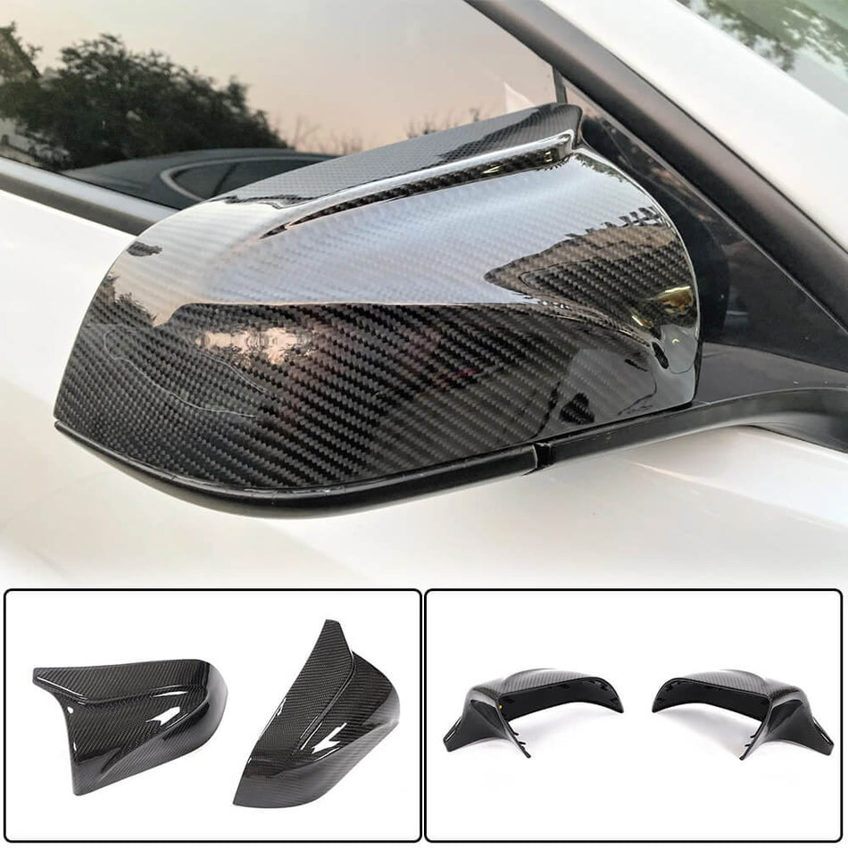 For Tesla Model 3 Carbon Fiber Replacement Side Rearview Mirror Cover Caps Pair
