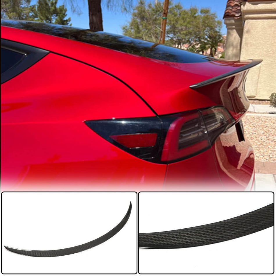 For Tesla Model 3 Dry Carbon Fiber Rear Trunk Spoiler Boot Wing Lip Car Spoiler