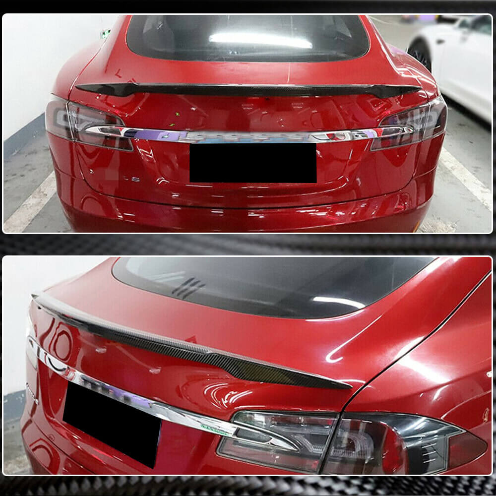 Tesla Model S Carbon Fiber Rear Trunk Spoiler Lip | Aerodymic Body Kit