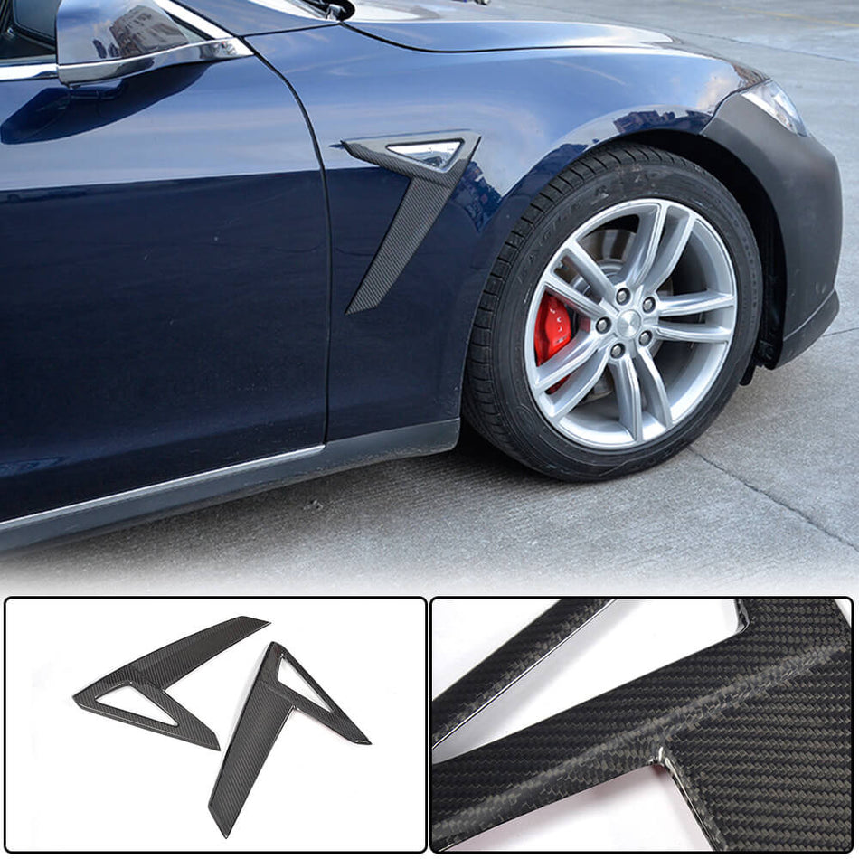 For Tesla Model S 2014-2017 Carbon Fiber Side Air Fender Vents Exterior Accessories