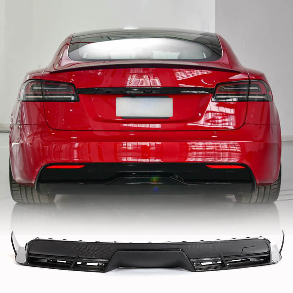 Top Carbon Fiber Tesla Model S Rear Diffuser | Custom Tesla Body Kit