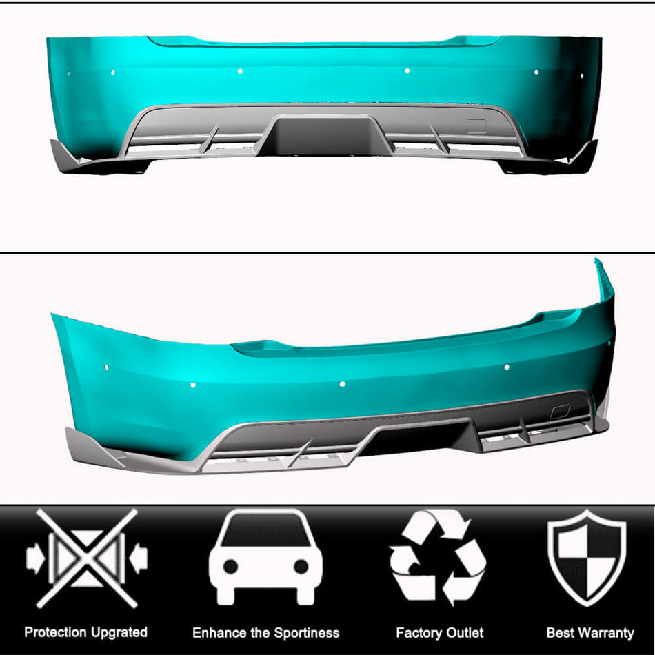For Tesla Model S 2021-2023 Carbon Fiber Rear Bumper Diffuser Lip