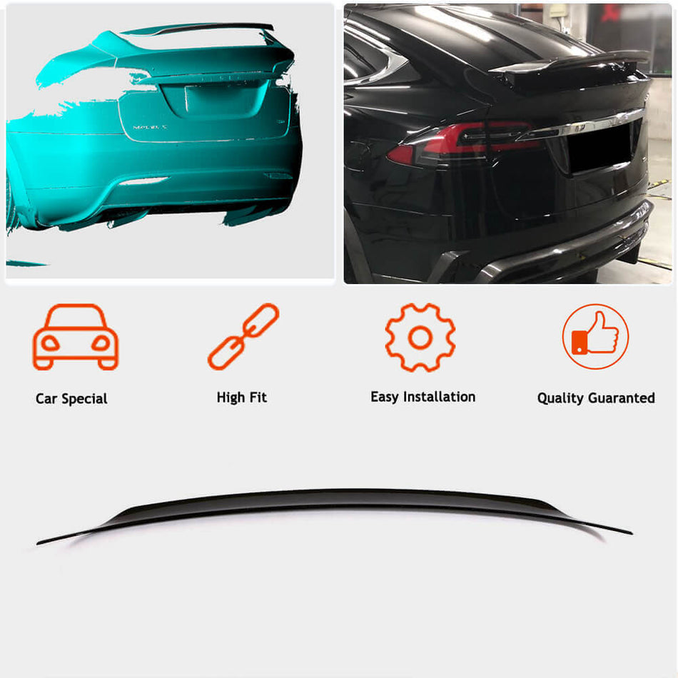For Tesla Model X Carbon Fiber Rear Trunk Spoiler Boot Wing Lip