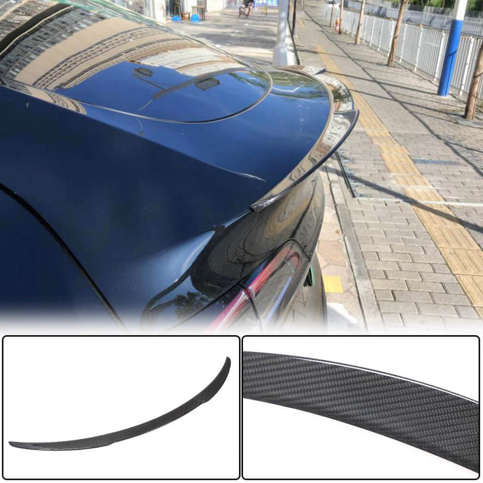For Tesla Model Y Dry Carbon Fiber Rear Trunk Spoiler Boot Wing Lip