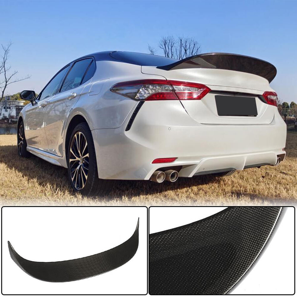For Toyota Camry XV70 Sedan Carbon Fiber Rear Trunk Spoiler Boot Wing Lip