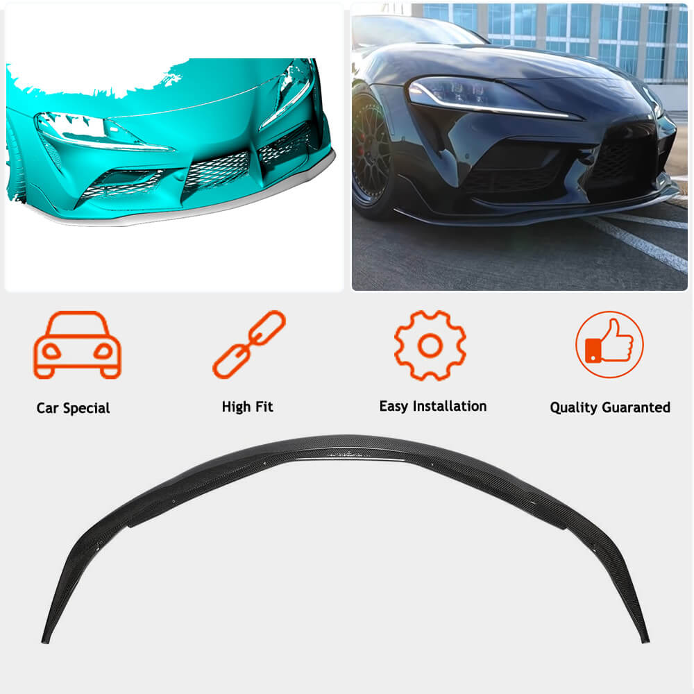 Toyota GR Supra A90 Carbon Fiber Front Lip Spoiler Exterior Mods