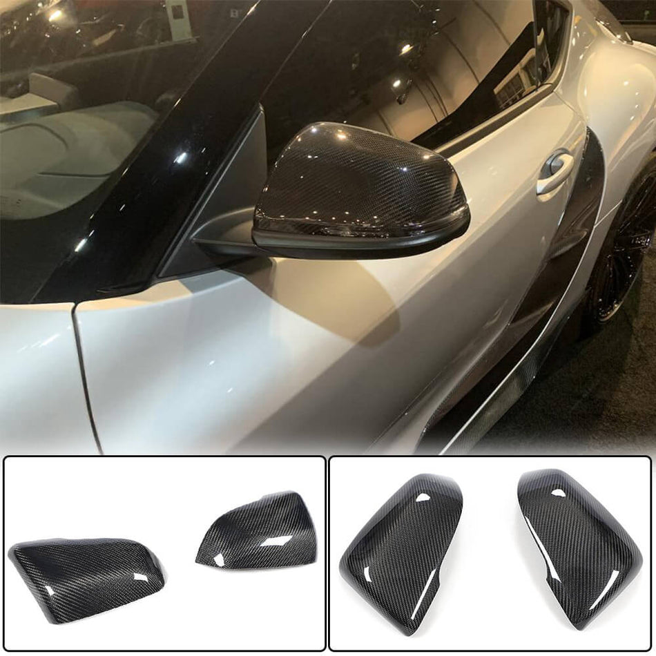 For Toyota GR Supra A90 BMW F45 F46 X1 F48 Z4 G29 Carbon Fiber Replacement Side Mirror Cover Caps Pair