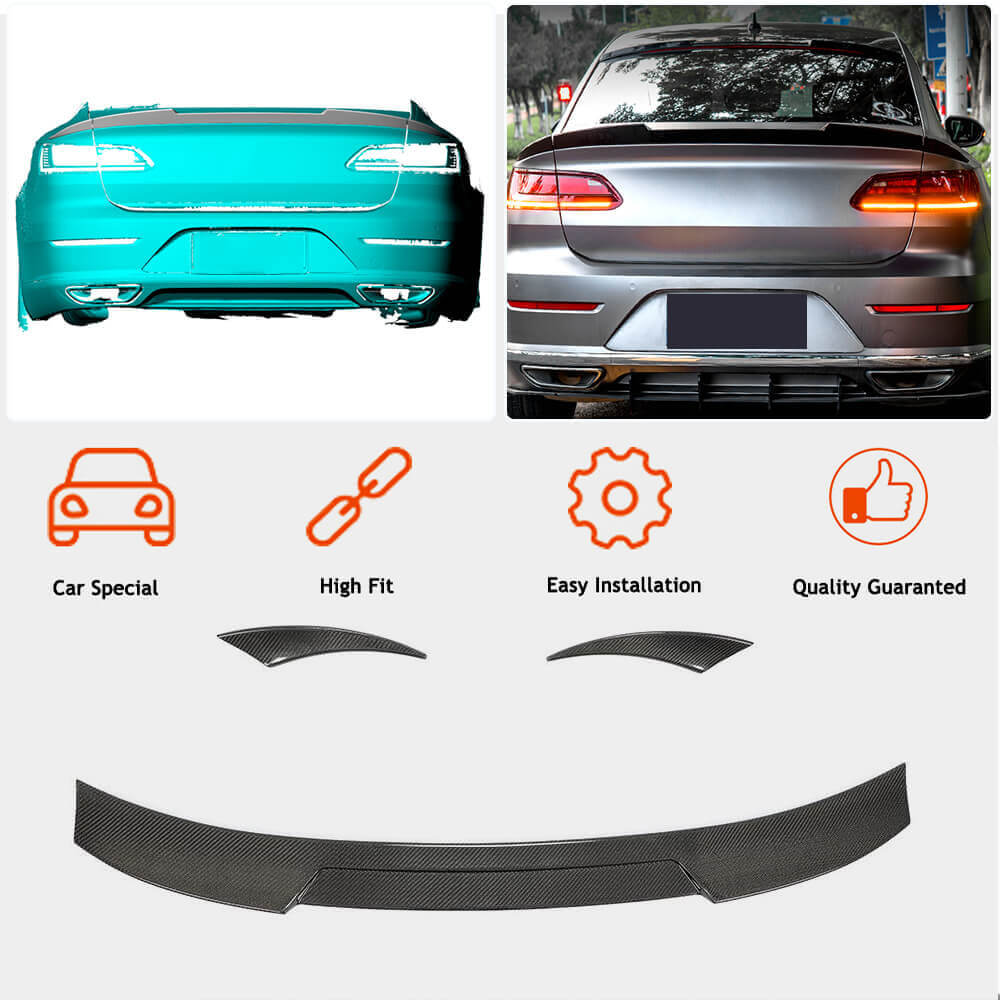 Nhà máy Cánh gió carbon đen bóng cho VW Volkswagen Cc Arteon 2019-2020, sản phẩm Nhà máy Cánh gió carbon đen bóng cho VW Volkswagen Cc Arteon 2019-2020, sản phẩm