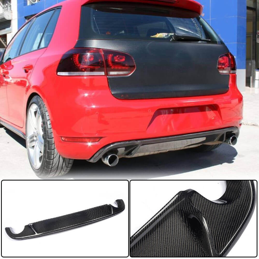 Volkswagen VW Golf 6 MK6 GTI Carbon Fiber Rear Diffuser Bumper Valance