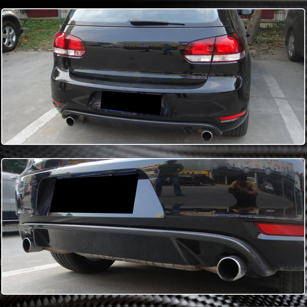 Mk6 Golf Rear Diffuser Volkswagen VW Golf 6 MK6 GTI Carbon Fiber Rear Diffuser Bumper Valance
