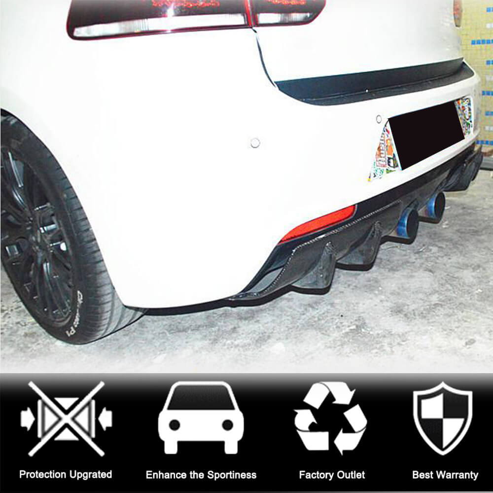 Golf R20 Mk6 Rear Diffuser Volkswagen Golf 6 R R20 Carbon Fiber Rear Bumper Diffuser Cover Trims