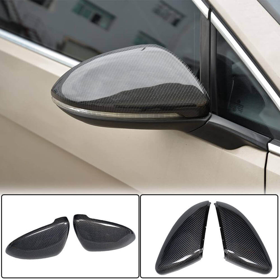 For Volkswagen VW Golf 7 7.5 MK7 MK7.5 GTI R R-line Carbon Fiber Replacement Side Mirror Cover Caps Pair