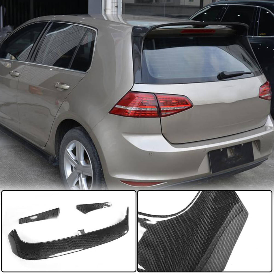 For Volkswagen VW Golf 7 7.5 MK7 MK7.5 Standard/R-Line Carbon Fiber Rear Roof Spoiler Window Wing Lip