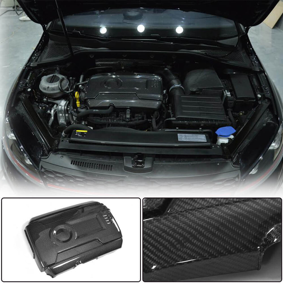 For Volkswagen VW Golf 7 MK7 GTI R Carbon Fiber Engine Hood Cover Caps