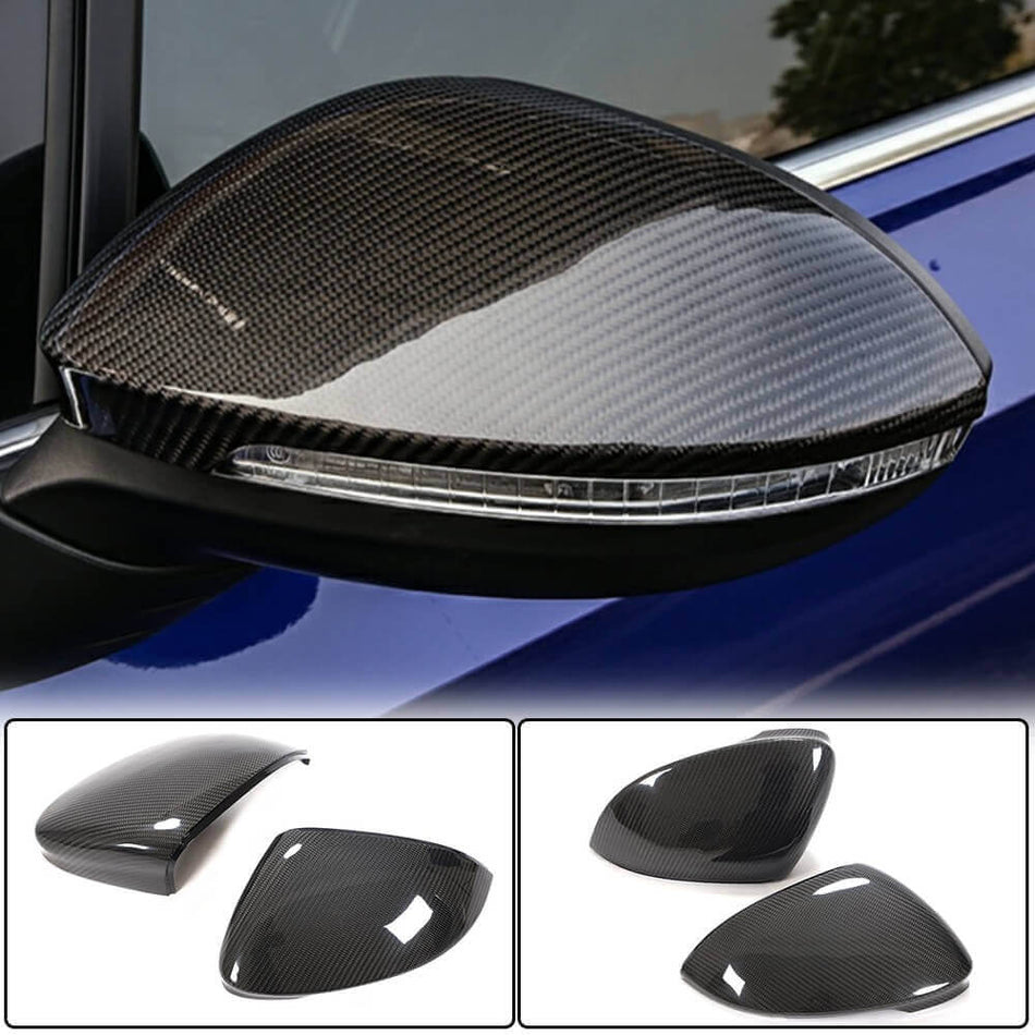 For Volkswagen VW Golf 8 MK8 GTI R Rline Carbon Fiber Replacement Side Mirror Cover Caps