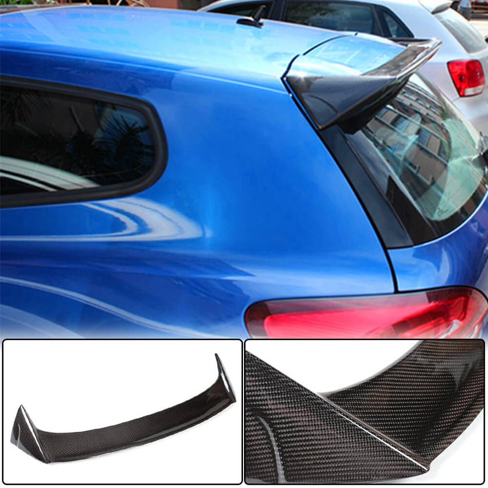 For Volkswagen VW Scirocco Non-R Pre-facelift Carbon Fiber Rear Roof Spoiler Window Wing Lip