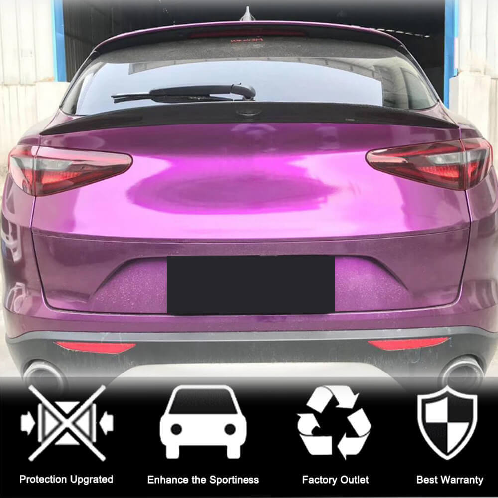 Alfa Romeo Stelvio rear trunk middle spoiler fitment position on rear window area