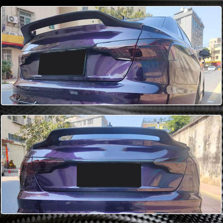 Audi A4 Sedan carbon fiber trunk spoiler rear installed view
