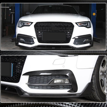 Audi A5 B8.5 carbon fiber front vent fins fitment on S line bumper