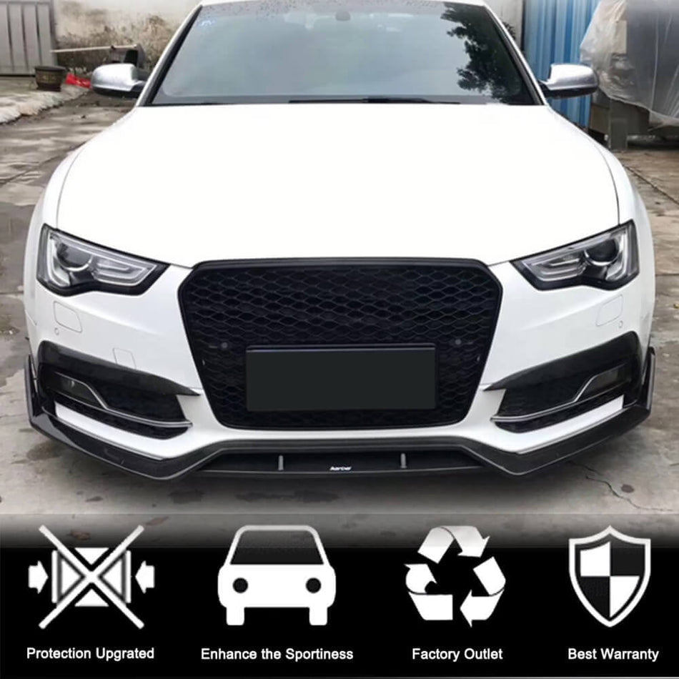 Audi A5 S5 B8.5 front bumper vent fins installed on front bumper