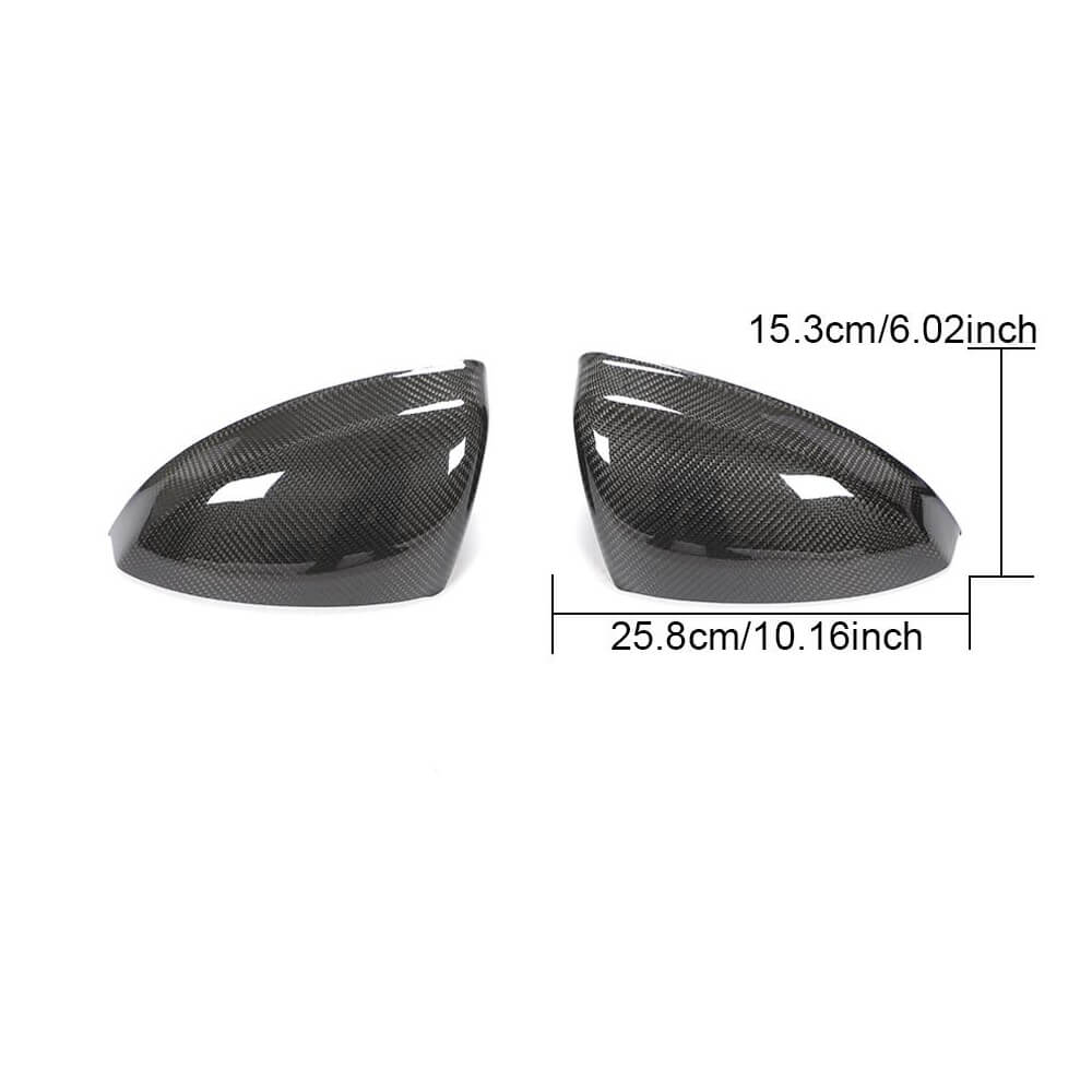 Audi carbon fiber add-on mirror cover dimensions and shape