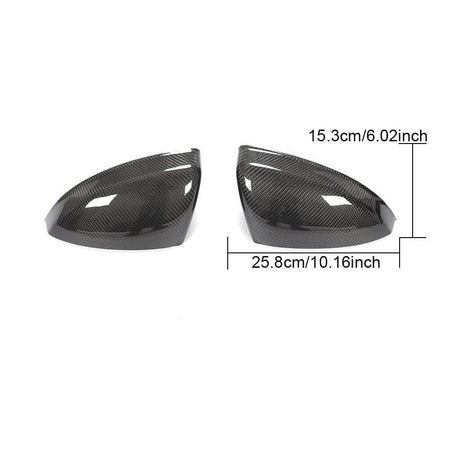 Audi carbon fiber add-on mirror cover dimensions and shape