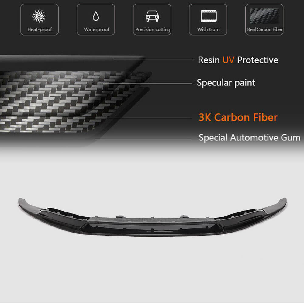 Audi R8 dry carbon fiber front lip material and product detail