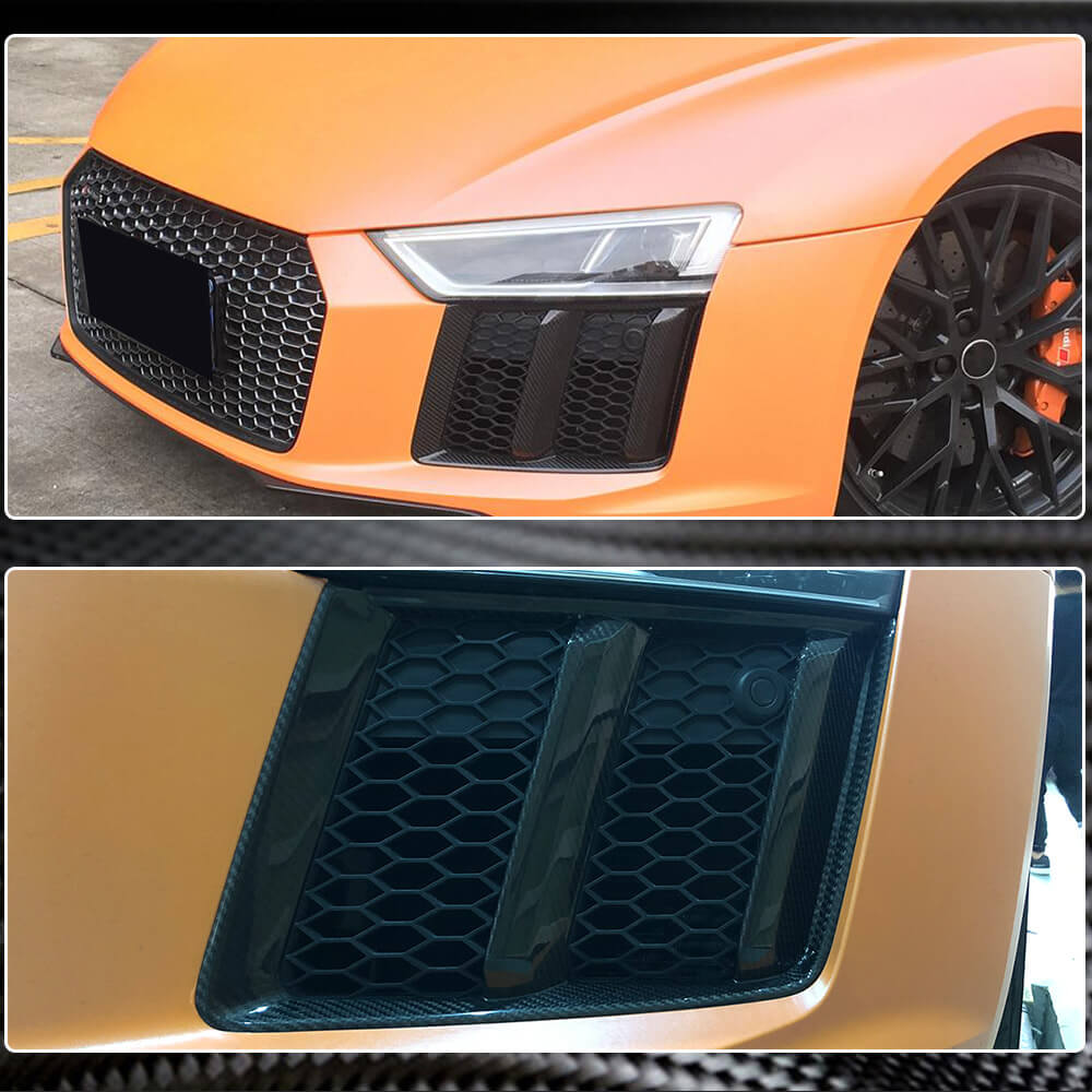 Audi R8 Type 4S carbon fiber front air vent close-up