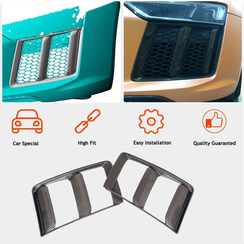 Audi R8 Type 4S carbon fiber front side air vents design and fitment