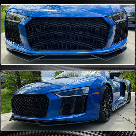 Audi R8 Type 4S carbon fiber front splitter installed front view