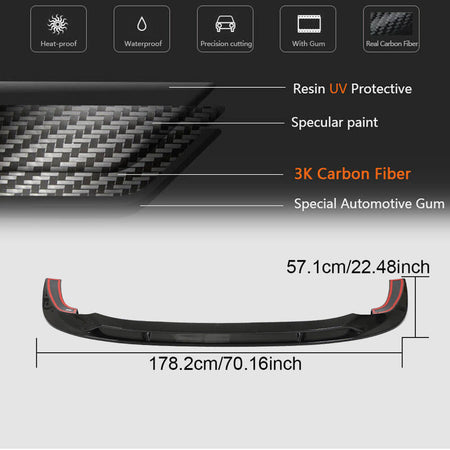 Audi RS3 8Y dry carbon front lip size and weave detail