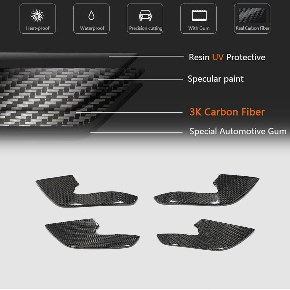 Audi RS6 RS7 C7 carbon fiber front bumper canards gloss 3K weave detail