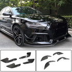 Audi RS6 RS7 C7 carbon fiber front bumper canards installed with product kit