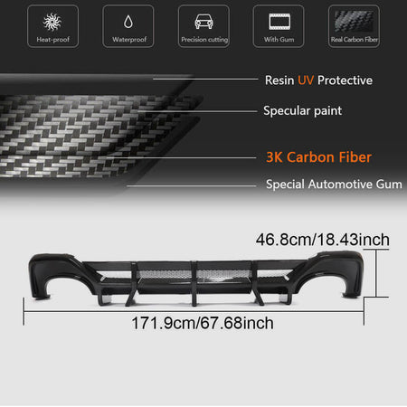 Audi RS7 rear diffuser dry carbon fiber material detail