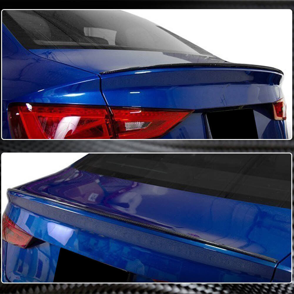 Audi S3 8V Sedan carbon fiber rear spoiler installed views