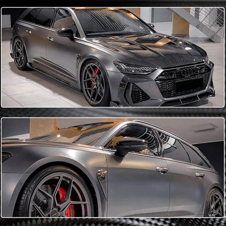Audi dry carbon replacement mirror covers for LHD models with Side Assist