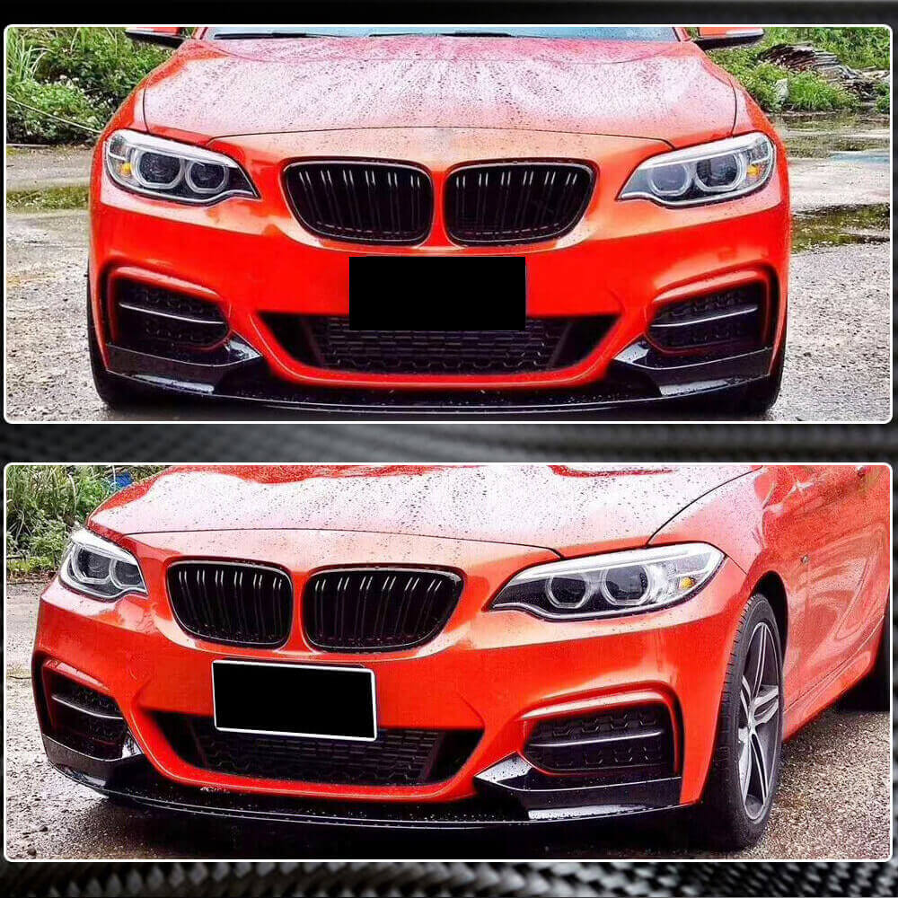 BMW 2 Series F22 M Sport carbon fiber front lip installed