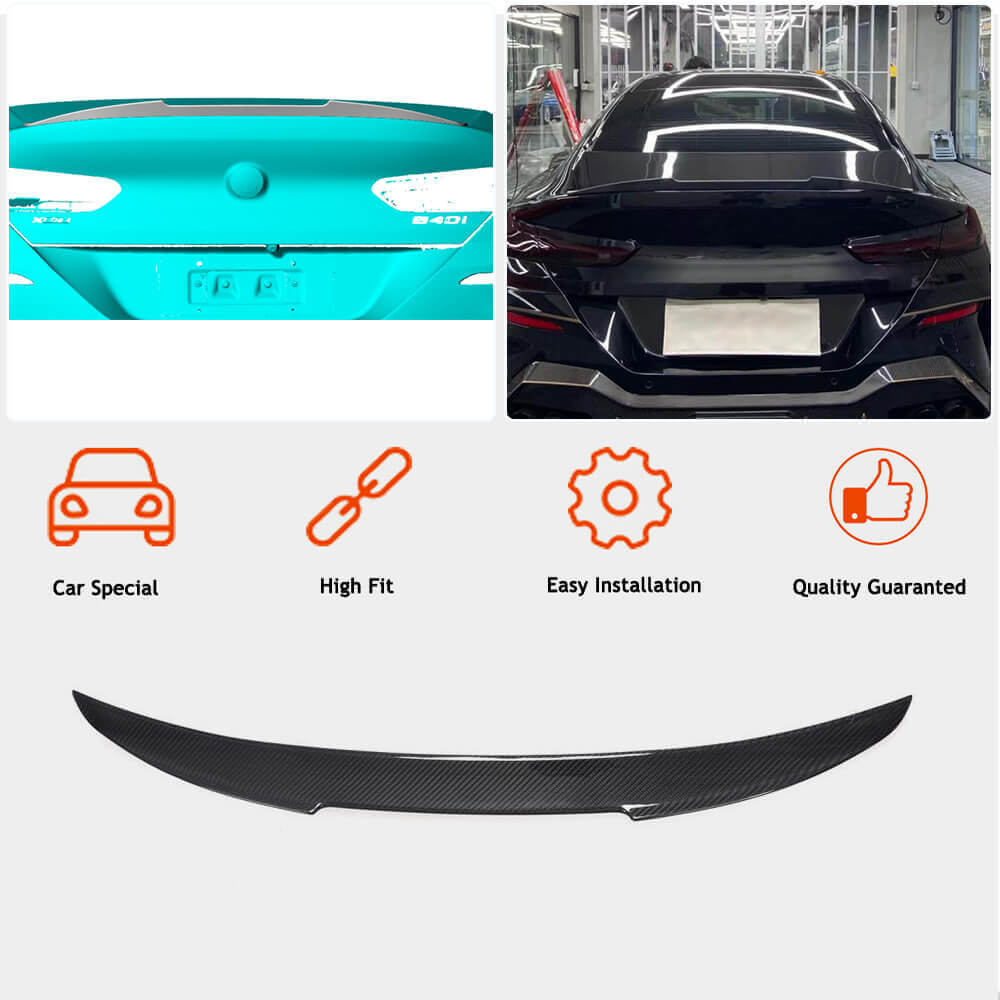 BMW 840i G16 trunk spoiler product overview and fitment design