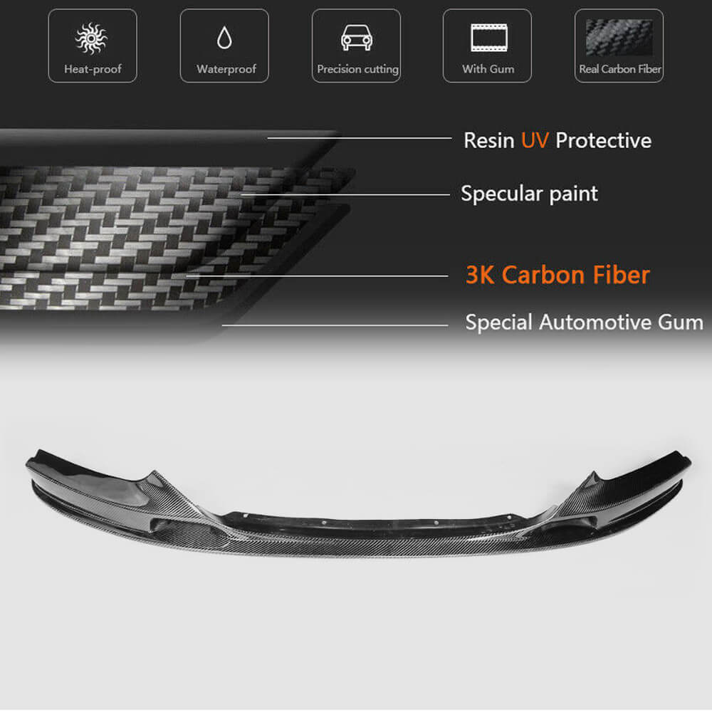 BMW F22 F23 M Sport carbon fiber front lip dimensions guide