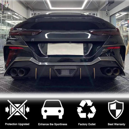 BMW G16 Gran Coupe carbon fiber trunk spoiler rear installed view