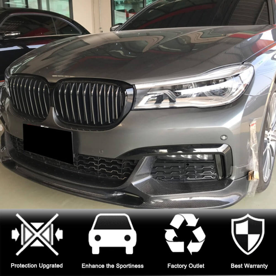 BMW M760i xDrive front bumper lip installed front view