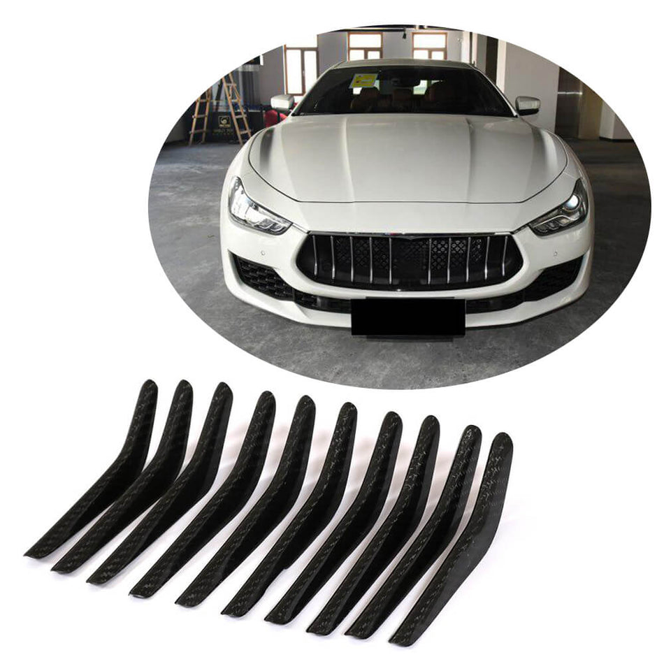 For Maserati Ghibli M157 Base 2018-2020 Dry Carbon Fiber Front Grill Cover Trims